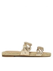 Tommy Hilfiger Espadryle Metallic Rope Espadrille Mule FW0FW08670 Złoty. Żółte espadryle damskie Tommy Hilfiger, bez wzorów, ze skóry, bez obcasa. Za 339.99 zł.
