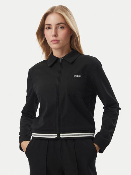 Guess Bluza V6BQ11 W4757 Czarny Regular Fit. Czarne bluzy damskie Guess, m, z aplikacjami, bez kaptura. Za 434.99 zł.