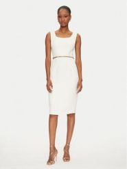 Marciano Guess Sukienka koktajlowa 5GGK12 7300A Écru Regular Fit. Sukienki damskie Marciano Guess, z aplikacjami, z syntetyku, wizytowe, bez ramiączek. Za 749.99 zł.