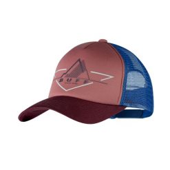 Czapka z daszkiem BUFF® TRUCKER CAP. Czerwone czapki z daszkiem damskie Buff, bez wzorów, z materiału. W wyprzedaży za 99.99 zł.