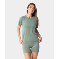 Koszulka bezszwowa na trening damska Simply Seamless Carpatree. Zielone bluzki damskie Carpatree, m, bez wzorów, sportowe, bez kołnierzyka, bez ramiączek. Za 119.99 zł.