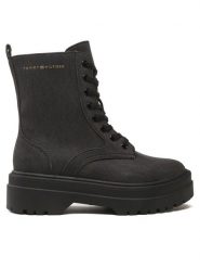 Tommy Hilfiger Trapery Feminine Essential Canvas FW0FW07357 Czarny. Czarne trapery damskie Tommy Hilfiger, z materiału, bez zapięcia. Za 449.99 zł.
