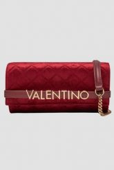 VALENTINO Czerwona torebka damska Life Pochette. Czerwone torebki wieczorowe damskie Valentino by Mario Valentino, bez wzorów, z weluru, bez dodatków. W wyprzedaży za 376.99 zł.