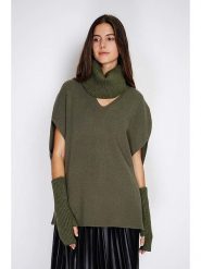 William de Faye Mitenki w kolorze khaki rozmiar: onesize. Brązowe rękawiczki damskie William de Faye, bez wzorów, z kaszmiru. Za 56.99 zł.