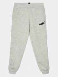 Puma Spodnie dresowe Ess 587038 Szary Regular Fit. Szare spodnie dresowe dziewczęce Puma, bez wzorów, z bawełny. Za 99.99 zł.