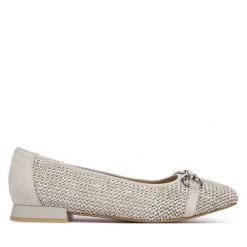Baleriny Caprice. Szare balerinki damskie Caprice, bez wzorów. Za 299.99 zł.