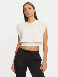 Adidas Koszulka techniczna Power Boxy French Terry 3-Stripes IW3188 Écru Slim Fit. Koszulki damskie Adidas, l, bez wzorów, z syntetyku, bez kołnierzyka, bez ramiączek. Za 229.99 zł.
