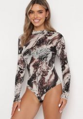 Brązowe Siateczkowe Body z Metaliczną Nitką Diandra. Brązowe body i gorsety Born2be, bez wzorów, z tkaniny. Za 39.99 zł.