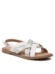 Clara Barson Sandały WS5551-49 Biały. Białe sandały damskie Clara Barson, bez wzorów, ze skóry, bez obcasa, na płaskiej podeszwie, bez zapięcia. Za 79.99 zł.