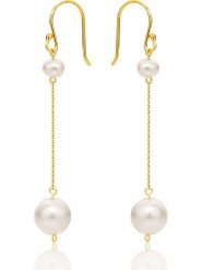 Diamant Exquis Złote kolczyki z perłami rozmiar: onesize. Białe kolczyki damskie Diamant Exquis, z perłą, złote, z zapięciem typu bigiel. Za 587.99 zł.