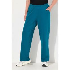 Damskie Spodnie dresowe prosty krój gumka w pasie. Niebieskie spodnie sportowe damskie Ulla Popken, plus size, bez wzorów, z bawełny. Za 143.99 zł.