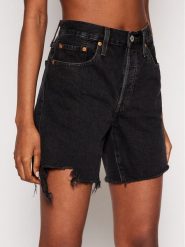 Levi's® Szorty jeansowe 501™ 85833-0016 Czarny Regular Fit. Czarne szorty damskie bez wzorów, z bawełny. Za 199.99 zł.