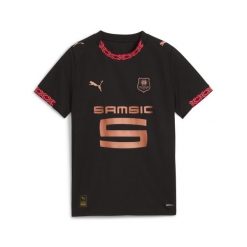 Młodzieżowa trzecia koszulka Stade Rennais F.C. 25/26 PUMA Black Copper Metallic. Czarna bluzki damskie Puma, m, bez wzorów, młodzieżowe, bez kołnierzyka, bez ramiączek. Za 349.00 zł.