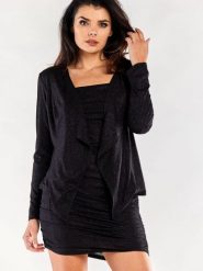 Żakiet Model A559 Black - awama. Czarne marynarki i żakiety damskie Awama, l, bez wzorów, z elastanu. Za 256.23 zł.