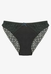 Ciemnozielone Bawełniane Majtki Typu Figi z Koronką Arivass. Zielone figi Born2be, bez wzorów, z bawełny. Za 4.99 zł.