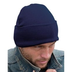 Wełniana Czapka Narciarska. Niebieskie czapki damskie RESULT WINTER ESSENTIALS, bez wzorów, z dzianiny. Za 26.99 zł.