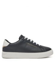 Tommy Hilfiger Sneakersy Essential Court Sneaker FW0FW08320 Czarny. Czarne obuwie sportowe damskie Tommy Hilfiger, ze skóry, bez zapięcia. Za 219.99 zł.