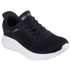 Buty sportowe damskie Skechers Bobs Squad Chaos C. Czarne obuwie sportowe casual damskie Skechers, z materiału, bez zapięcia. Za 390.00 zł.