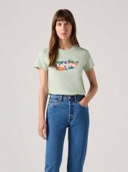 Levi's Koszulka w kolorze zielonym rozmiar: XS. Zielone koszulki damskie Levi's, s, bez wzorów, z bawełny, bez kołnierzyka, bez ramiączek. Za 48.95 zł.