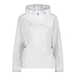 Kurtka przeciwdeszczowa z kapturem damska z nadrukiem CMP. Białe kurtki damskie CMP, l, bez wzorów, z kapturem. Za 382.50 zł.