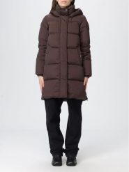 Woolrich Płaszcz puchowy "Kelly" w kolorze ciemnobrązowym rozmiar: S. Brązowe płaszcze damskie Woolrich, s, bez wzorów, z puchu, bez kaptura. Za 2,296.99 zł.