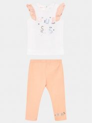 Guess Komplet t-shirt i legginsy A4GG03 K6YW4 Pomarańczowy Regular Fit. Brązowe koszulki i t-shirty dziewczęce Guess, z aplikacjami, z bawełny, bez kołnierzyka, bez ramiączek. Za 89.99 zł.