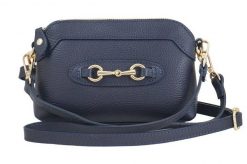 Listonoszka skórzana BARBERINI'S 967-4 granatowy. Niebieskie shopper bag Barberinis, z aplikacjami, ze skóry, małe, bez dodatków. Za 189.99 zł.