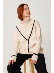 SKFK Golf "Onintze" w kolorze beżowym rozmiar: 34. Brązowe golfy damskie SKFK, bez wzorów, z bawełny, bez ramiączek. Za 304.99 zł.