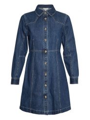 MOSS COPENHAGEN Sukienka dżinsowa "Dielle Emma" w kolorze granatowym rozmiar: S. Niebieskie sukienki damskie Moss Copenhagen, bez wzorów, z bawełny, bez ramiączek. Za 219.60 zł.
