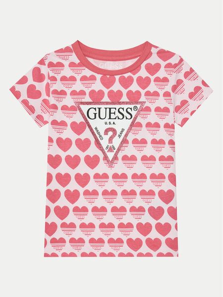 Guess T-Shirt K5RI15 K6YW4 Kolorowy Regular Fit. Koszulki i t-shirty dziewczęce Guess, z aplikacjami, z bawełny, bez kołnierzyka, bez ramiączek. Za 69.99 zł.
