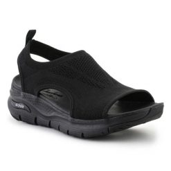 Sandały Skechers City Catch W 119236-BBK czarne. Czarne sandały damskie bez wzorów, z gumy, bez obcasa, bez zapięcia. Za 408.30 zł.
