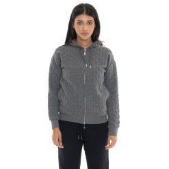 Leone 1947 Braid Damen, Bluza z geflochtenem Stoff, Kapuze, Reißverschluss. Szare bluzy damskie LEONE 1947 APPAREL, bez wzorów, z bawełny, bez kaptura. W wyprzedaży za 191.56 zł.