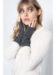 Perfect Cashmere Kaszmirowe mitenki "Jesse" w kolorze antracytowym rozmiar: onesize. Czarne rękawiczki damskie Perfect Cashmere, bez wzorów, z kaszmiru. Za 166.10 zł.