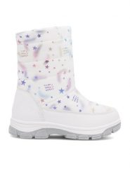 Nelli Blu Śniegowce CM230220-10 Biały. Białe kozaki dziewczęce Nelli Blu, bez wzorów, z materiału, bez obcasa, bez zapięcia. Za 99.99 zł.