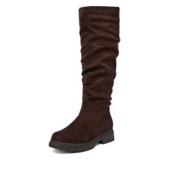 Kozaki Go Soft. Brązowe kozaki damskie GO SOFT, bez obcasa, na płaskiej podeszwie, bez zapięcia. Za 249.99 zł.