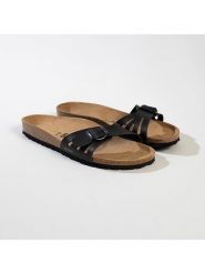 BACKSUN Klapki "Venezia" w kolorze czarnym rozmiar: 40. Czarne klapki damskie Backsun, bez wzorów, z materiału, z otwartym noskiem, bez obcasa, bez zapięcia. Za 117.99 zł.