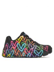 Skechers Sneakersy Uno Lite-Spread The Love 314064L/BKMT Czarny. Czarne buty sportowe dziewczęce Skechers, ze skóry, bez zapięcia. Za 279.00 zł.