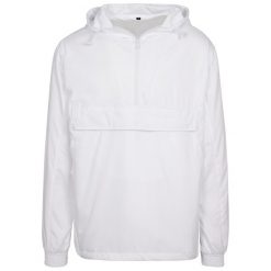Kurtka Unisex Basic Pull Over Dla Dorosłych. Białe kurtki damskie BUILD YOUR BRAND, xl, bez wzorów, bez kaptura. Za 217.99 zł.