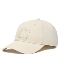 Czapka z daszkiem Coach. Białe czapki z daszkiem damskie Coach, bez wzorów. Za 209.99 zł.