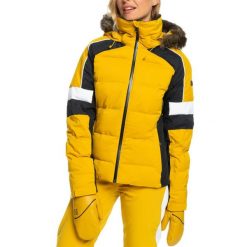 Kurtka narciarska damska Roxy Blizzard. Żółte kurtki damskie Roxy, na zimę, xs, bez wzorów, z elastanu, bez kaptura. Za 837.00 zł.