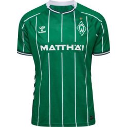 Domowy jersey Werderu Brema 2025/26. Zielone koszulki sportowe damskie Hummel, bez wzorów, z jersey, bez ramiączek, do piłki nożnej. Za 422.50 zł.