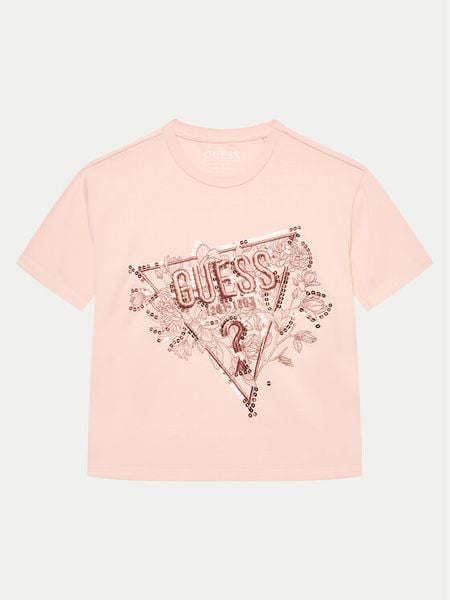 Guess T-Shirt J4YI30 K6YW4 Różowy Boxy Fit. Czerwone koszulki i t-shirty dziewczęce Guess, z aplikacjami, z bawełny, bez kołnierzyka, bez ramiączek. Za 59.99 zł.