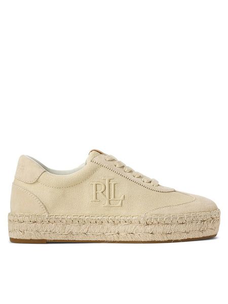 LAUREN RALPH LAUREN Espadryle Luize 802959231003 Beżowy. Brązowe espadryle damskie Lauren Ralph Lauren, bez wzorów, ze skóry, bez obcasa. Za 719.99 zł.