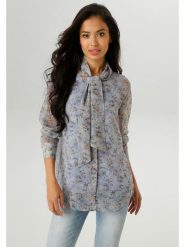 Aniston Bluzka w kolorze błękitnym rozmiar: 42. Niebieskie bluzki damskie Aniston, bez wzorów, bez kołnierzyka, bez ramiączek. Za 95.99 zł.