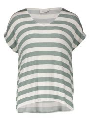 ONLY Carmakoma Koszulka w kolorze zielono-kremowym rozmiar: M-46/48. Zielone bluzki damskie Only Carmakoma, m, bez wzorów, bez kołnierzyka, bez ramiączek. Za 82.99 zł.