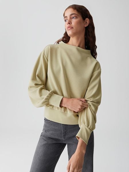 OPUS Bluza w kolorze oliwkowym rozmiar: 40. Zielone bluzy damskie Opus, bez wzorów, bez kaptura. Za 138.70 zł.