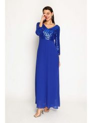 ASSUILI Sukienka w kolorze niebieskim rozmiar: 38. Niebieskie sukienki damskie Assuili, bez wzorów, klasyczne, bez ramiączek. Za 195.99 zł.