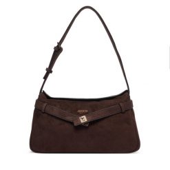 Torebka Guess. Brązowe torebki klasyczne damskie Guess, bez dodatków. Za 544.99 zł.