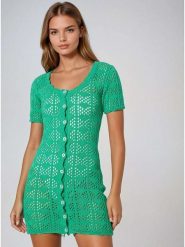 Monki Sukienka w kolorze zielonym rozmiar: XL. Zielone sukienki damskie Monki, bez wzorów, bez ramiączek. Za 43.99 zł.