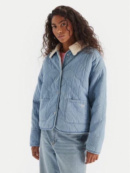 Roxy Kurtka przejściowa Not So Basic ERJJK03675 Niebieski Regular Fit. Niebieskie kurtki damskie Roxy, xs, bez wzorów, z bawełny, bez kaptura. Za 299.99 zł.